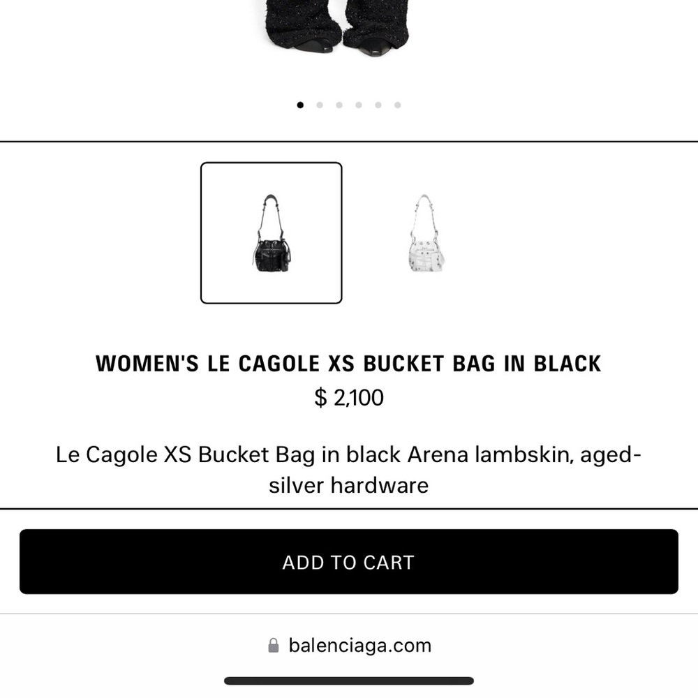 Balenciaga 
WOMEN'S LE CAGOLE XS BUCKET BAG IN BLACK - Picture 10 of 10